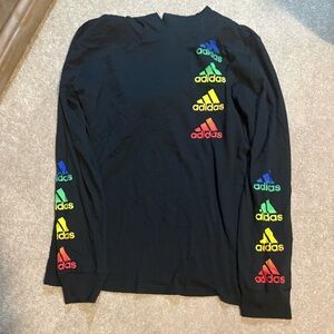 Adidas Youth Black Cotton Hoodie Tshirt size XL 18/20 Boys